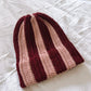 Double Brim Beanie | Stripey Blush & Burgundy
