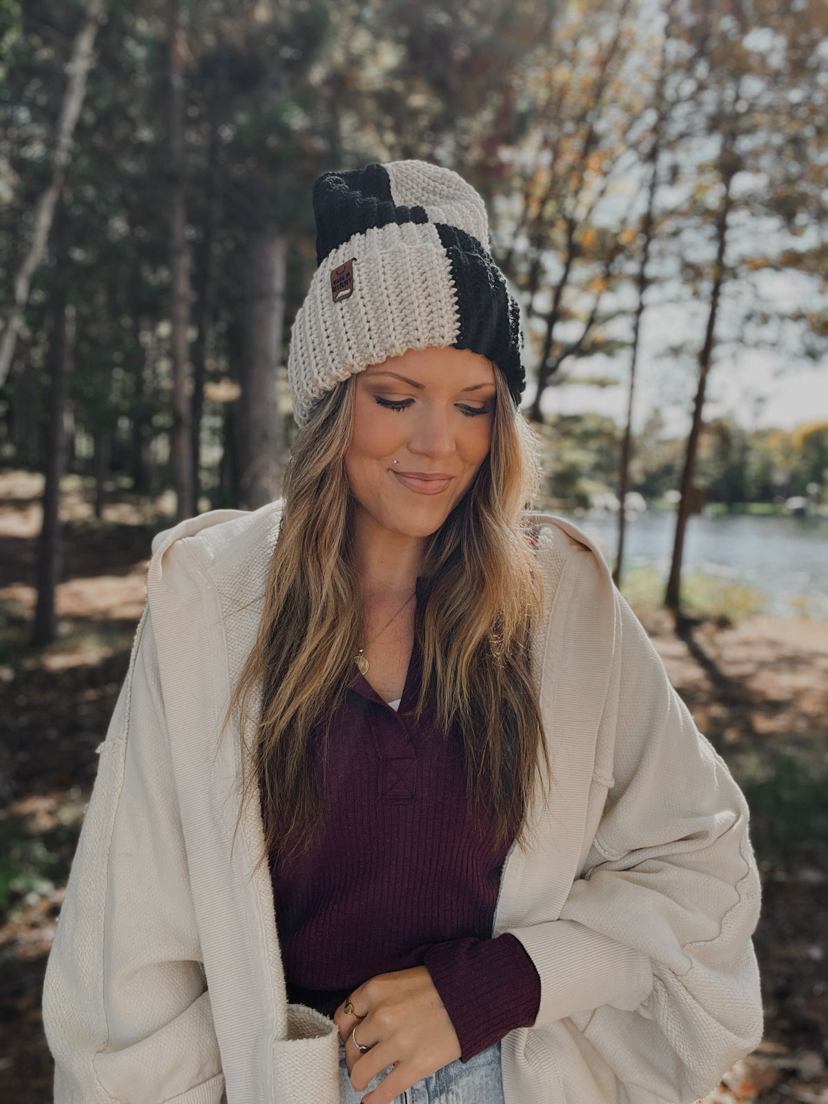 Cloudfold Classic Beanie | Black & Linen Colorblock
