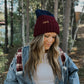 Cloudfold Classic Beanie | Burgundy & Navy Colorblock