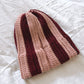 Double Brim Beanie | Stripey Blush & Burgundy