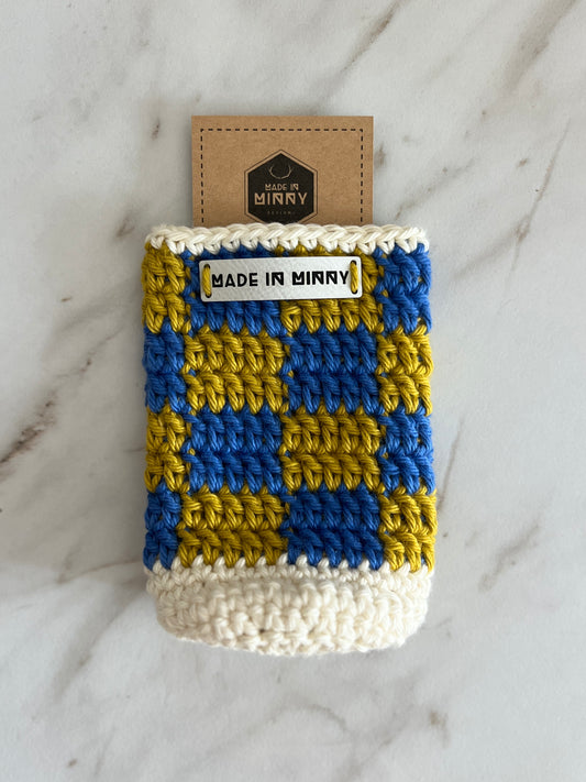 Check Can Coozie (Royal & Pear)