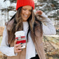Coffee Cup Sleeve | Vintage Stripe | Red & Cream