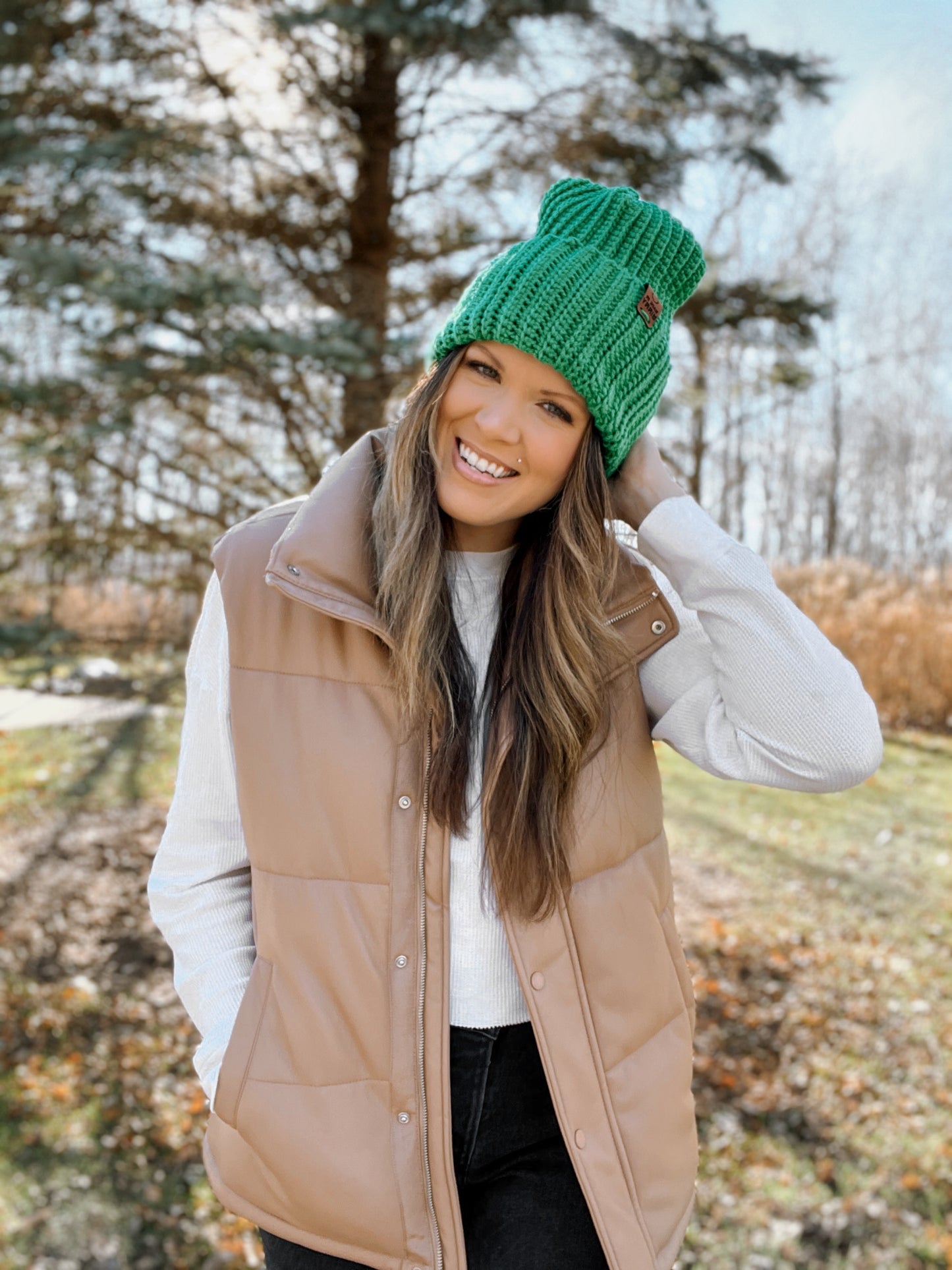 Daily Ribbed Beanie | Green