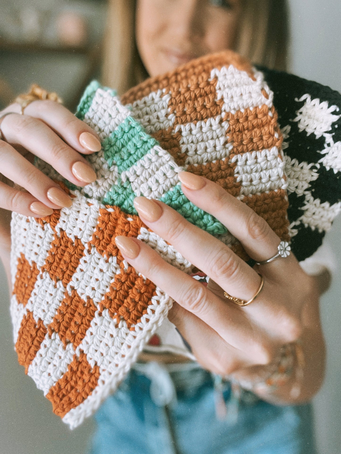 Crochet Pattern: XL Check Coaster