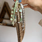 Scarf & Bead Layered Bag Charm | Tan & Pistachio - Silver