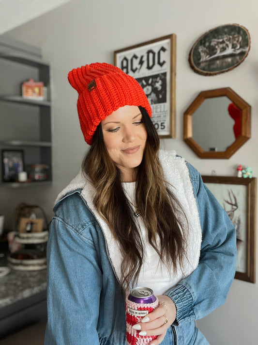 Daily Ribbed Beanie | Bright Red