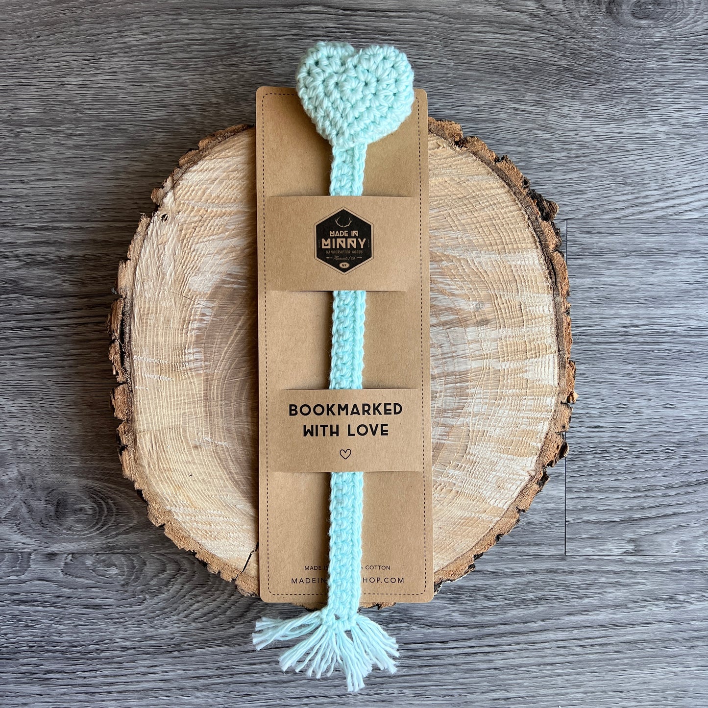 Crochet Heart Bookmark | Turquoise