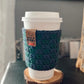 Coffee Cup Sleeve | Green & Blue Check
