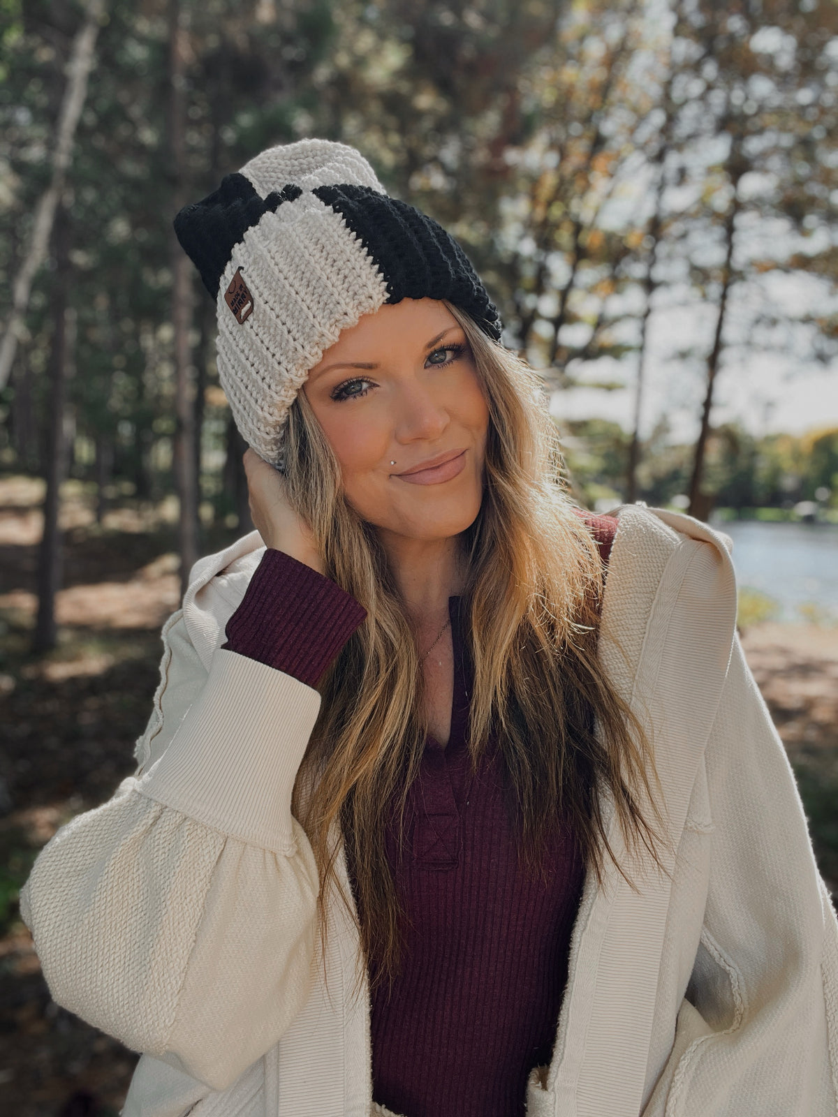 Cloudfold Classic Beanie | Black & Linen Colorblock