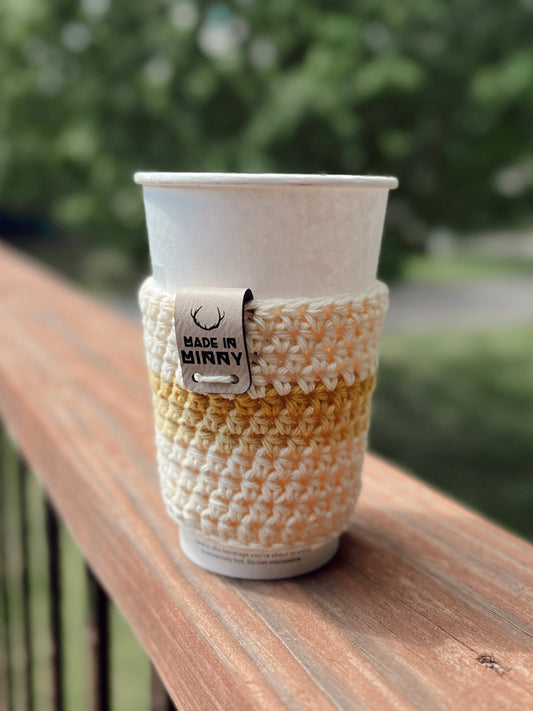 Coffee Cup Sleeve | Summer Stripe | Yellow Ombré