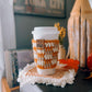 Coffee Cup Sleeve | Tan, Orange, Cream Plaid