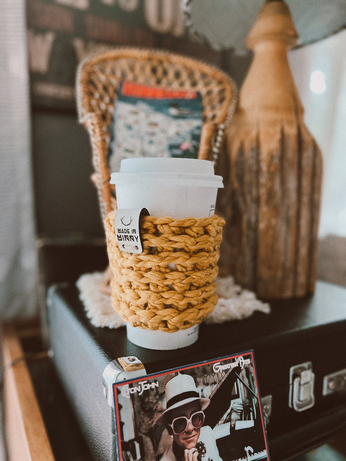 Chunky Coffee Cup Sleeve | Mustard