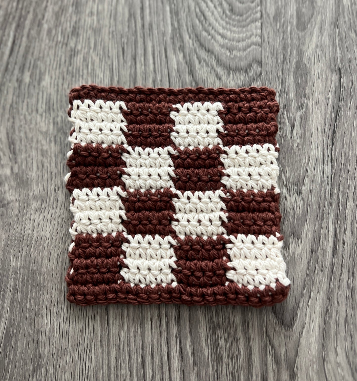 XL Check Crochet Coaster (multiple colors)