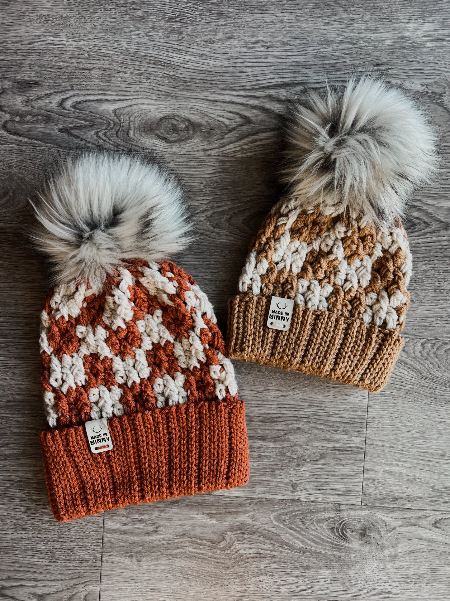 Chunky Check Beanie Adult + Baby Set [multiple sizes/made to order]