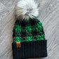 Chunky Plaid Beanie | Black & Green