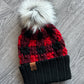 Chunky Plaid Beanie | Black & Red