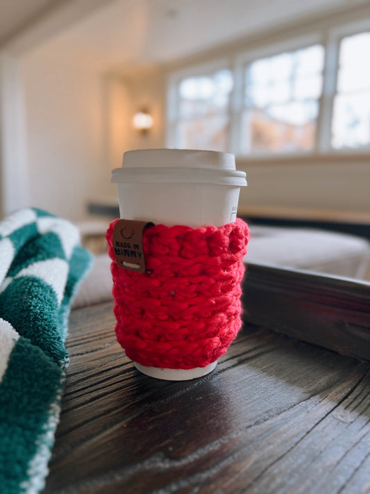 Chunky Coffee Cup Sleeve | Red