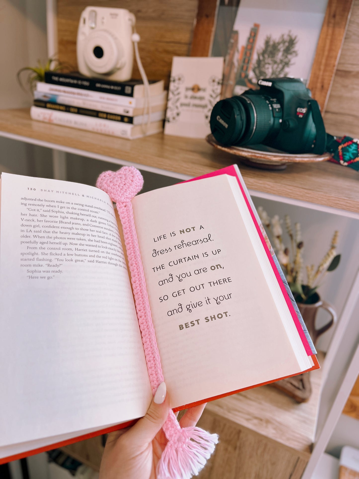 Crochet Heart Bookmark | Pink