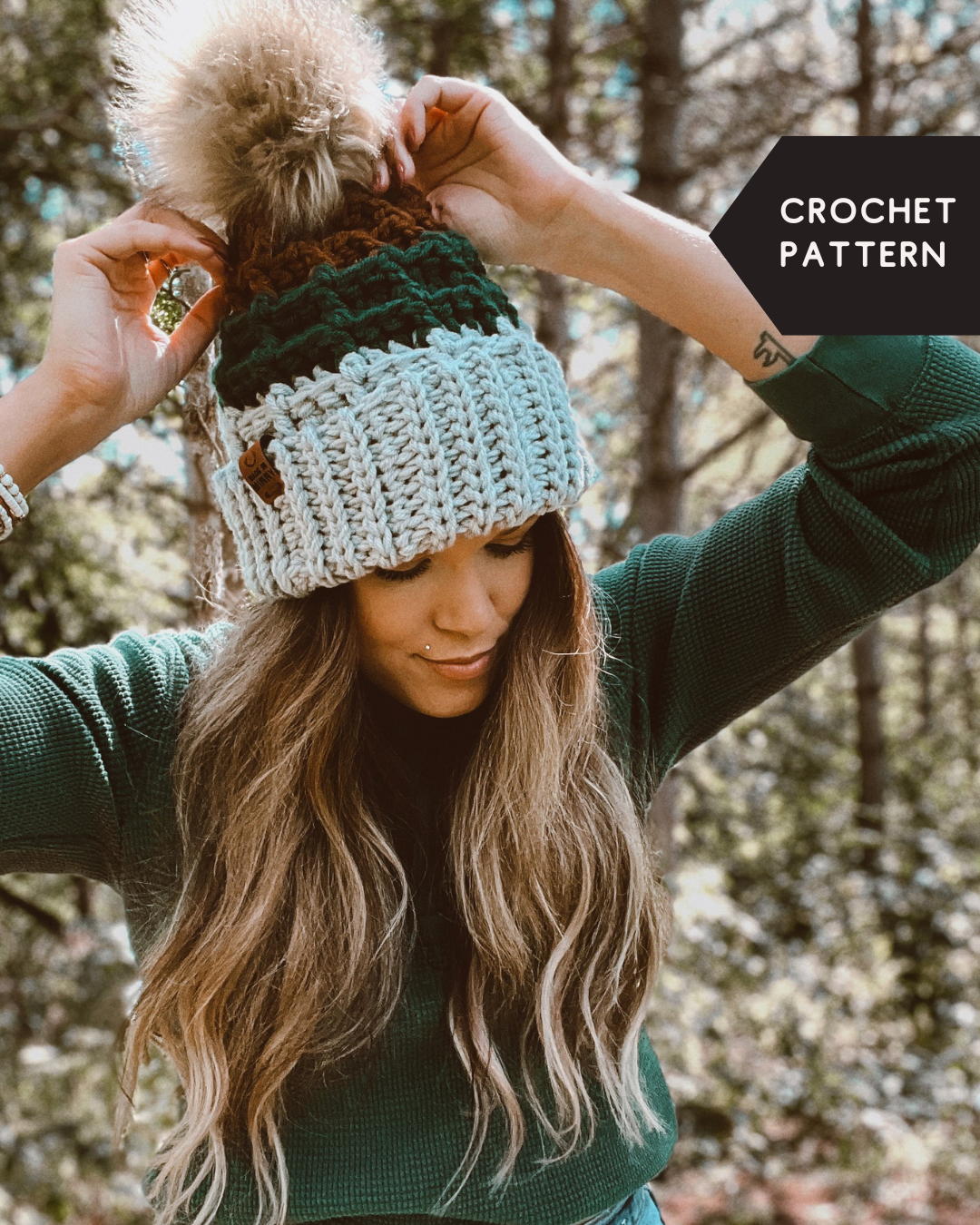 Chunky Waffle Fold Beanie Crochet pattern