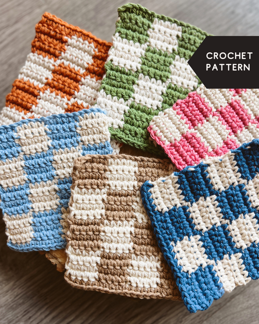 Crochet Pattern: XL Check Coaster