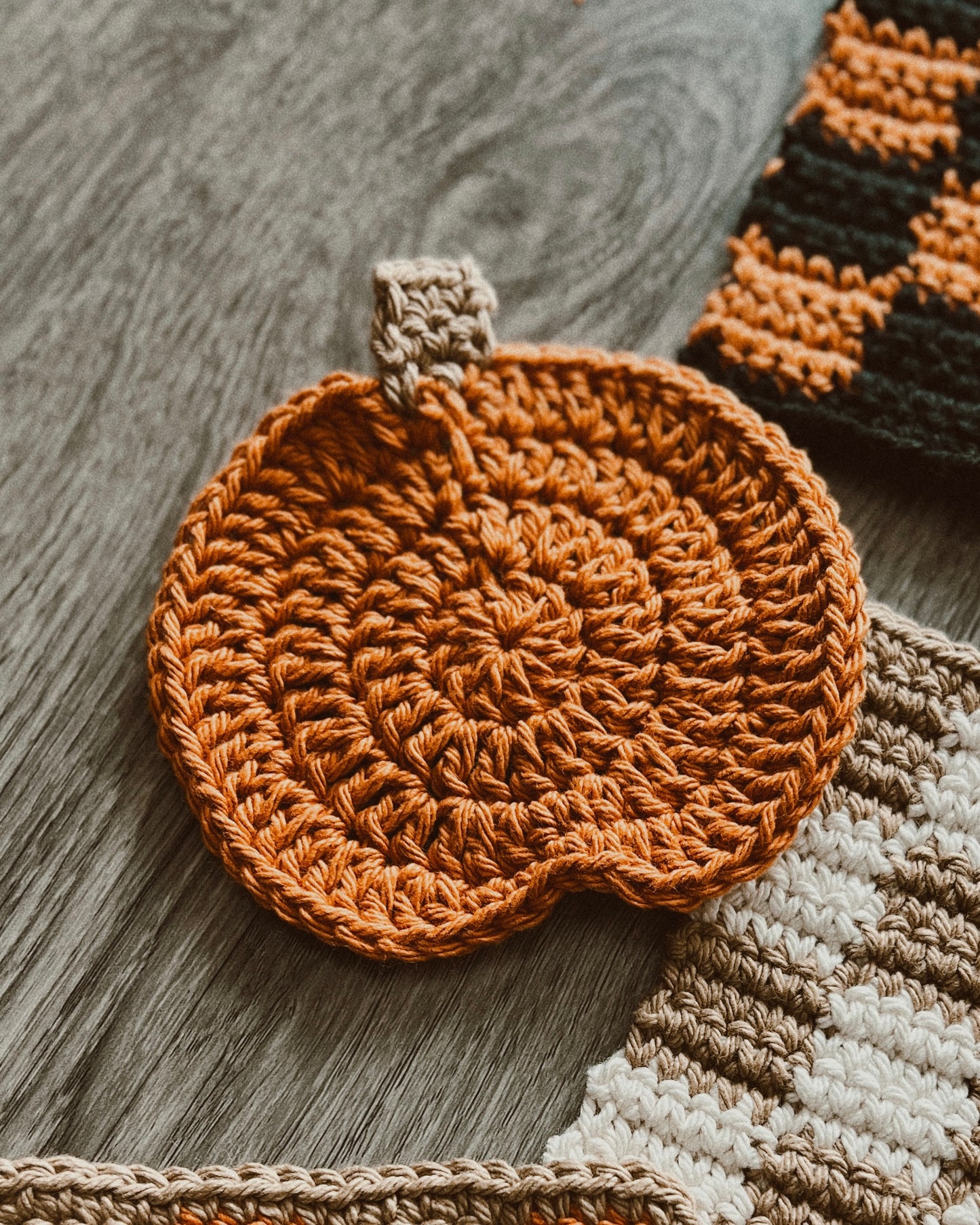 Pumpkin Crochet Coaster