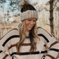Chunky Dreamer Beanie | Tan & Black