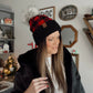 Chunky Plaid Beanie | Black & Red