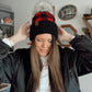 Chunky Plaid Beanie | Black & Red