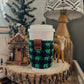 Coffee Cup Sleeve | Black & Green Plaid