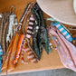 Colorful Scarf & Bead Layered bag charms