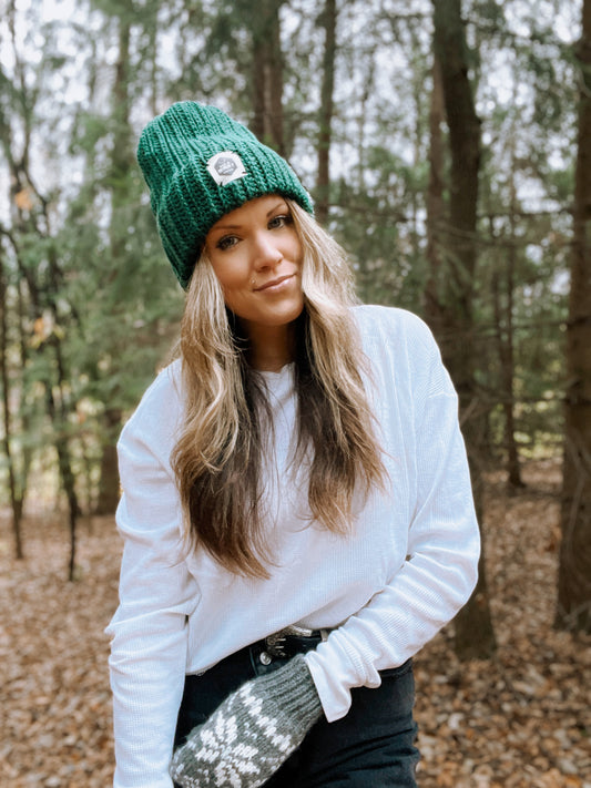Double Brim Beanie | Forest Green