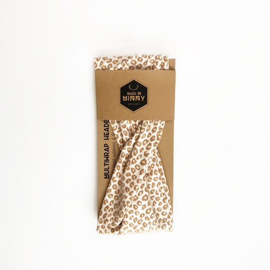 Multiwrap Headband | Mini Cream & Tan Leopard