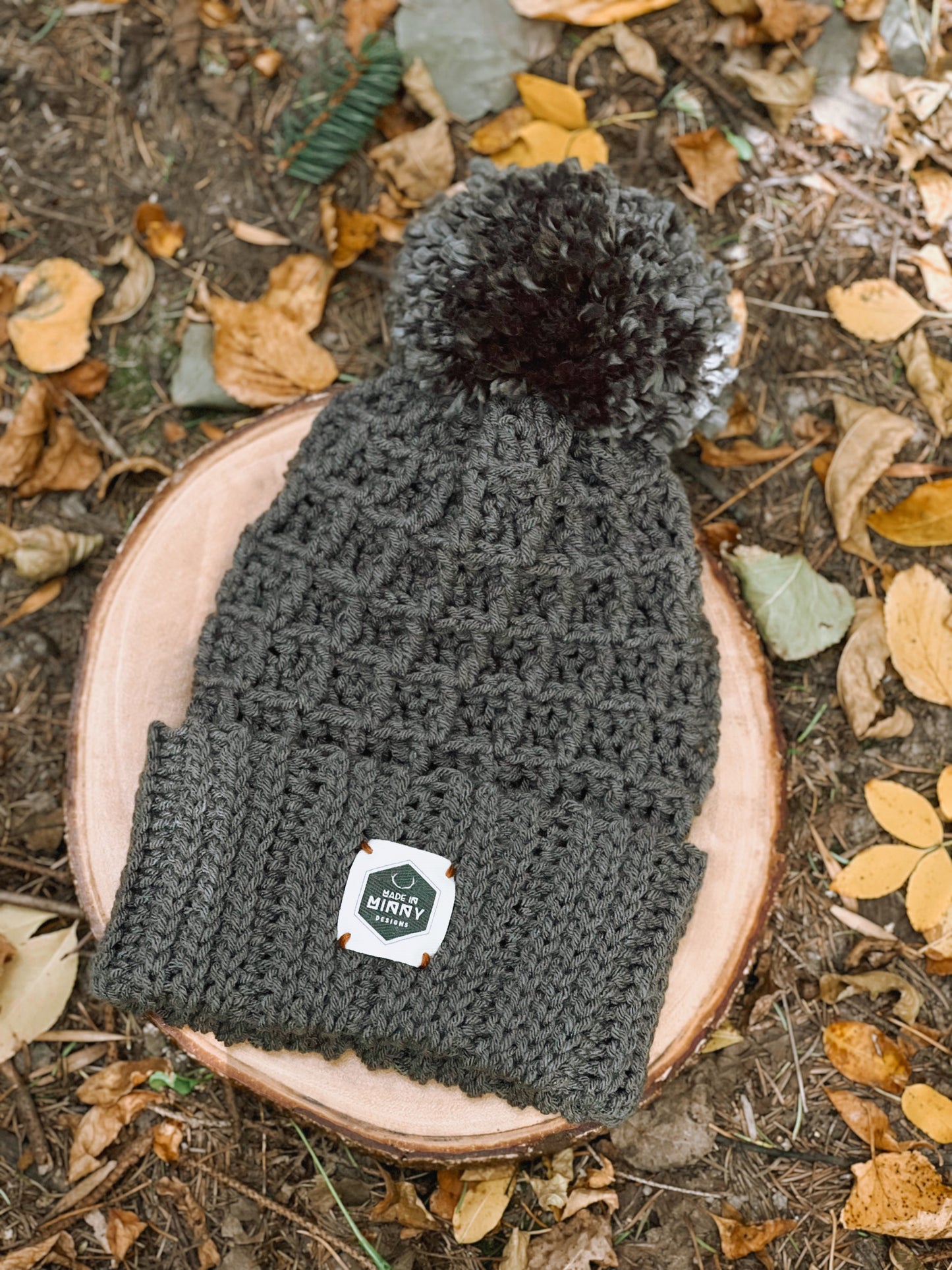 Crochet Pattern: Monochrome Waffle Beanie